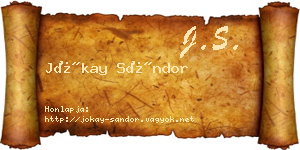Jókay Sándor névjegykártya